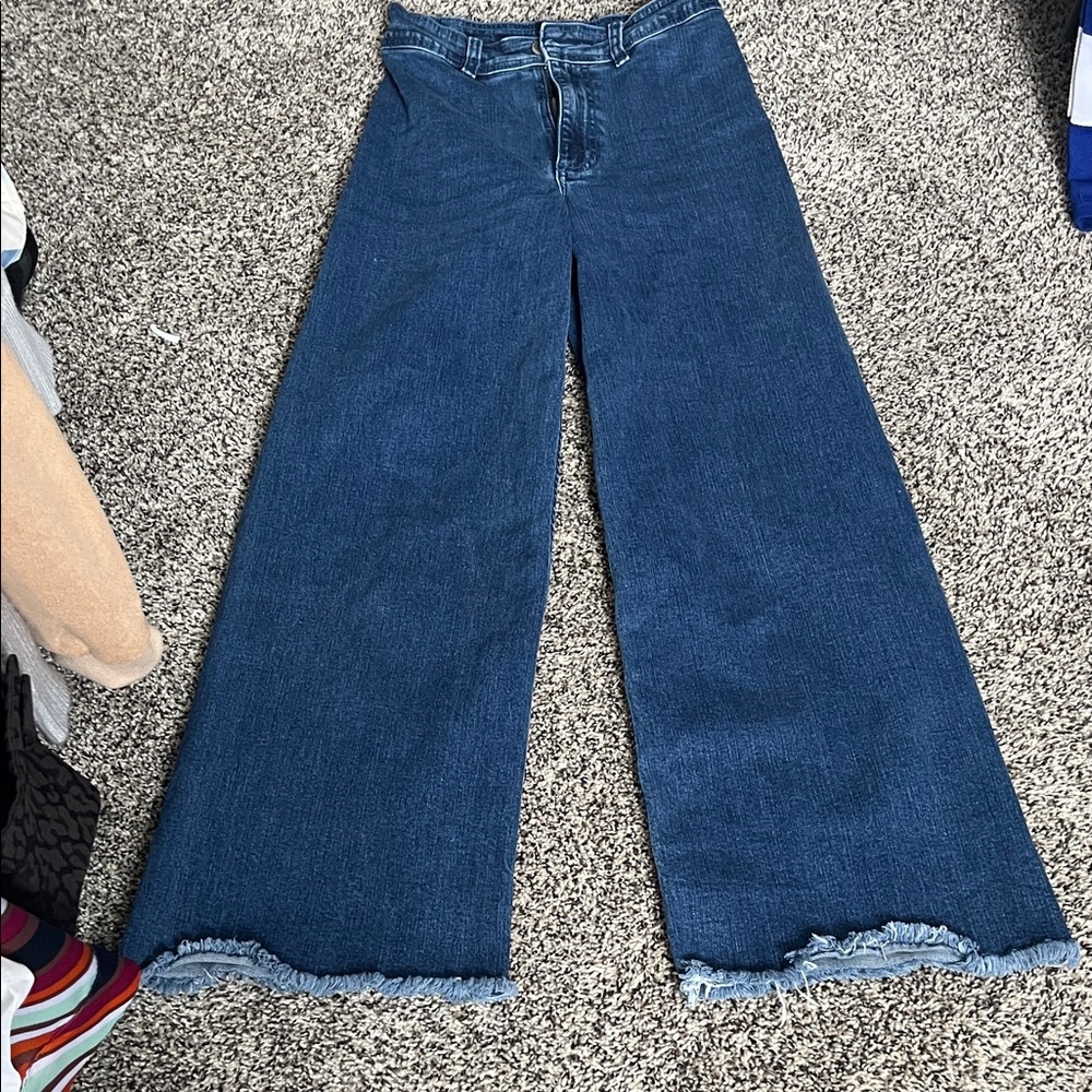 Billabong Denim Flare Jeans with Frayed Hem
